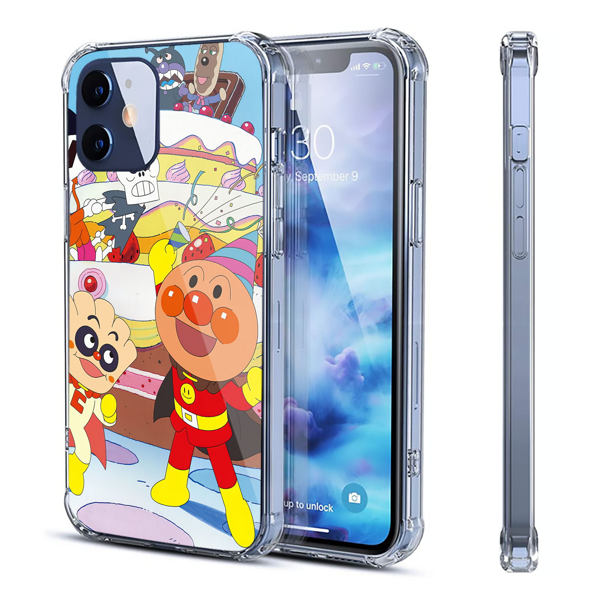 （画像用） アンパンマン Anpanman 【iPhone 12シリーズ対応】透明スマホケース（クリアソフトケース）